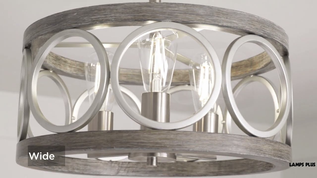 Video 1 Watch A Video About the Franklin Iron Salima Nickel Gray Wood 3-Light Ring Ceiling Light
