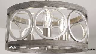 Watch A Video About the Franklin Iron Salima Nickel Gray Wood 3-Light Ring Ceiling Light