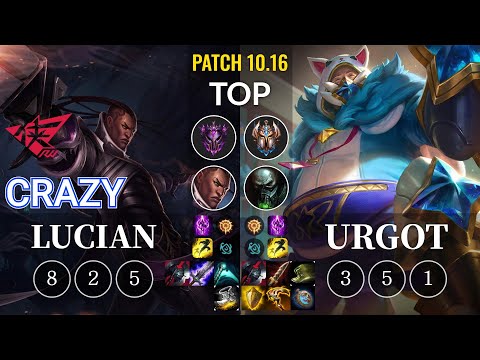 RW Crazy Lucian vs Urgot Top - KR Patch 10.16