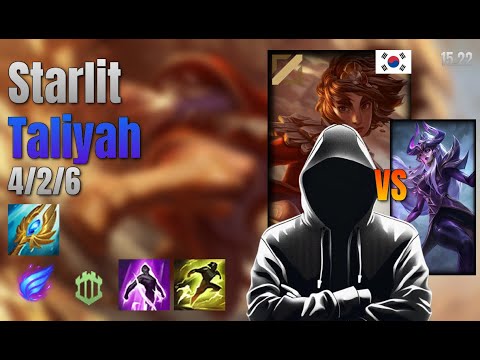 Starlit Mid Taliyah vs Syndra lol KR solo rank Full Game 15.22 | Starlit 탈리야 vs 신드라