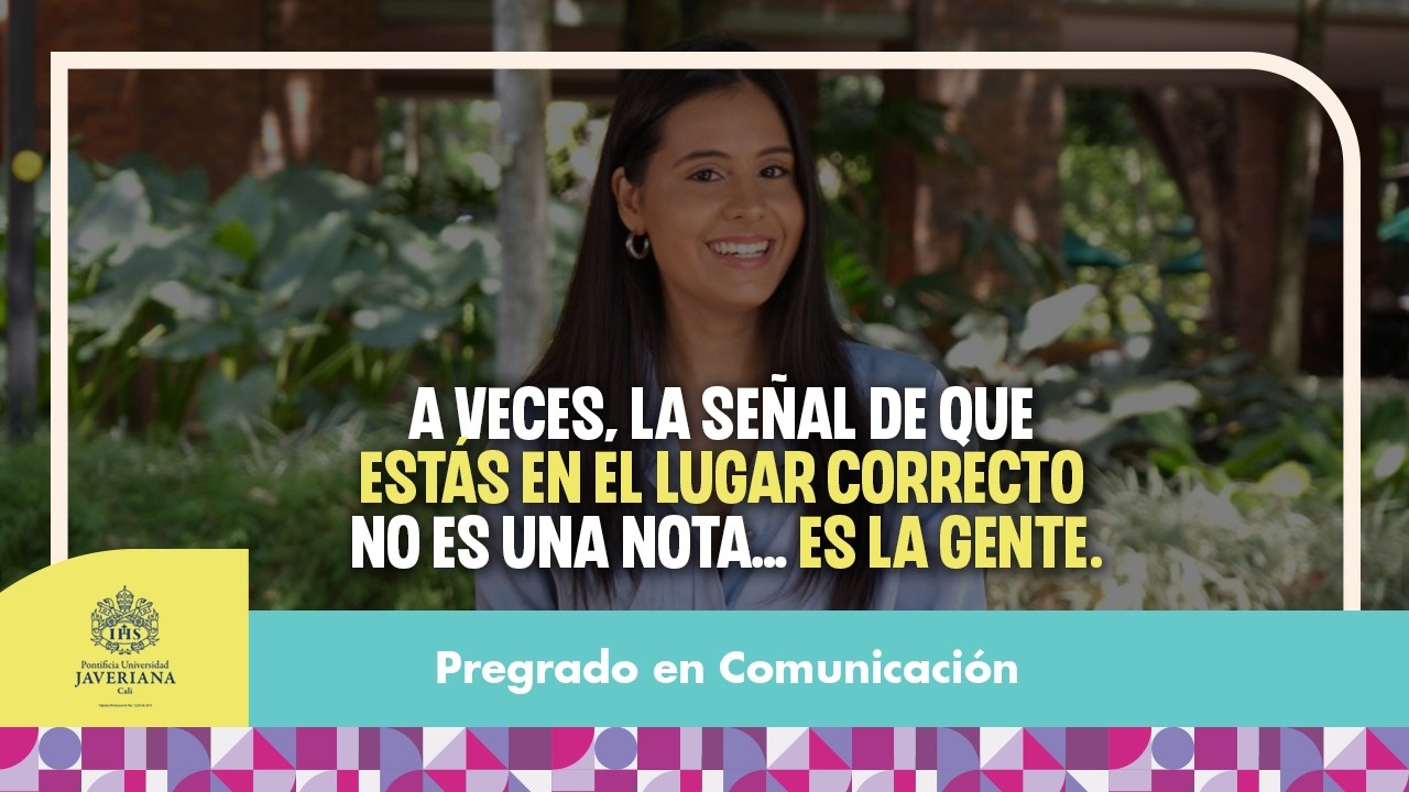 Iza nos cuenta qué fue lo que más la marcó del programa de Comunicación en la Javeriana Cali: compartir con personas diversas, escuchar experiencias distintas y entender cómo cada historia suma a tu forma de mirar y contar el mundo. Así se vive Comunicación: muchas miradas, una misma pasión por narrar historias. ✨ ¿Te animas a vivirlo?