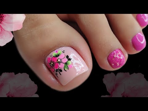 UÑAS con FLORES en COLOR ROSA🩷#miarteentusuñas 💅😍.