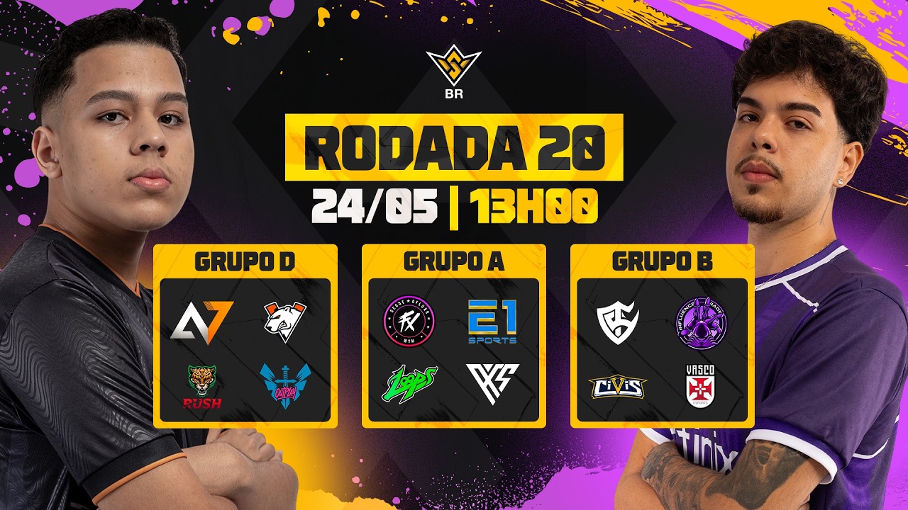 🚨FFWS BR 🏆 RODADA 20 - GRUPOS D, A e B | FREE FIRE AO VIVO🚨 #freefire