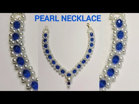 Handmade Pearl Necklace Easy Tutorial || Bead Jewellery Making At Home || Diy Pearl Necklace ||