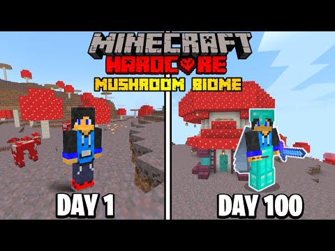 I Survived 100 Days in MUSHROOM Only Biome in Minecraft Hardcore (Hindi)