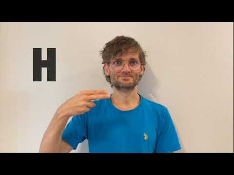 アルファベット（指文字）H