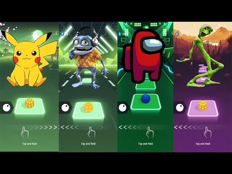 Pikachu vs Crazy Frog vs Among Us vs Alien Dance  Tiles Hop EDM Rush!