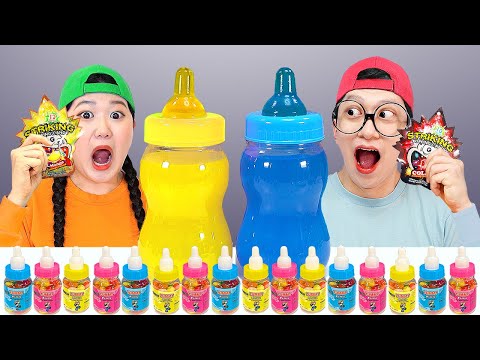 Mukbang Big Bottle Candy drink 보틀 캔디 젤리 먹방 by HUBABI