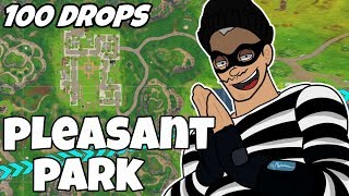 I Dropped Pleasant Park 100 Times and This Is What Happened (Fortnite)