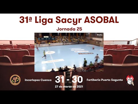 31ª Liga Sacyr ASOBAL J25: Incorlopsa Cuenca - Fertiberia Puerto Sagunto 31 - 30