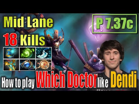 Finally play Support hero - Witch Doctor Dendi 18 Kills #dota2 #gameplay4k #patch737c