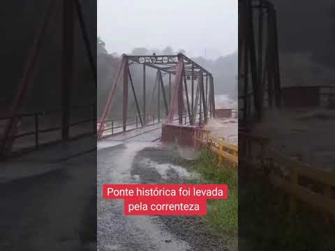 Ponte histórica é levada pela enchente no Rio Grande Do Sul #noticias #jornalismo #foryou