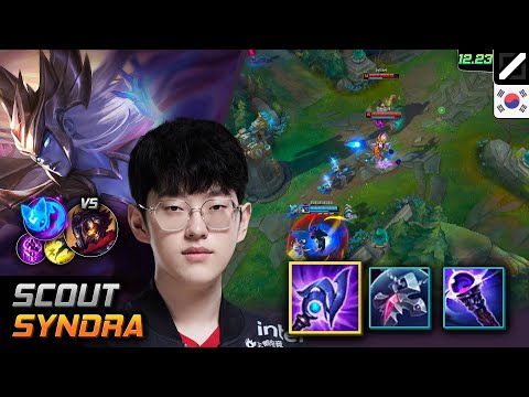 Scout Mid Syndra Build Luden's Tempest Summon Aery - Scout Syndra Match Highlight - LOL KR 12.23