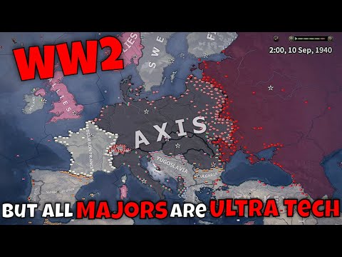 WW2 BUT ALL MAJORS ARE ULTRA TECH | Hoi4 Timelapse