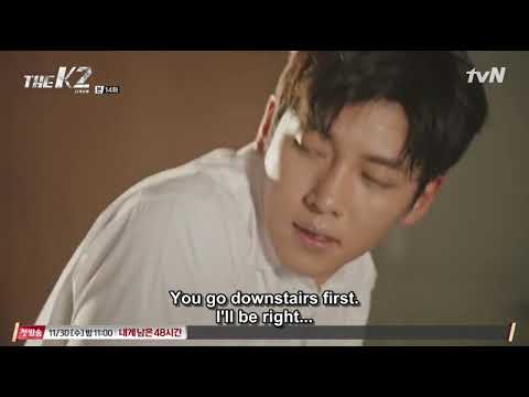 An-na found Je-Ha holding his wound (THE K2 E14) Kdrama hurt scene/In pain/Injured male lead