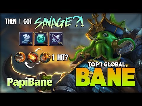 SAVAGE?! Deadly Splash Damage! PapiBane Top 1 Global Bane ~ Mobile Legends