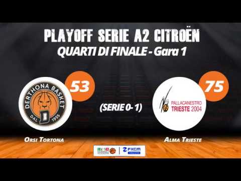 Quarti, gara 1-Orsi Tortona-Alma Trieste 53-75