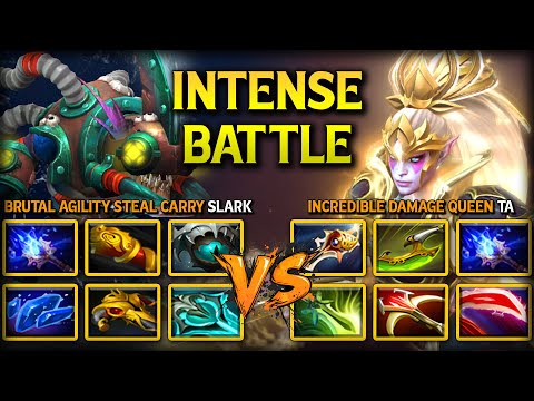 INTENSE CARRY BATTLE | Brutal Agility Stealer Slark Vs. Incredible DMG Queen Templar Assassin Dota 2
