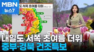 [날씨] 내일도 서쪽 초여름 더위…중부·경북 건조특보 [MBN 뉴스7]