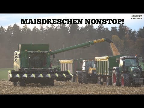 NONSTOP bis in die Nacht - Mais dreschen mit John Deere T 670i - Landw. Betrieb Pregler