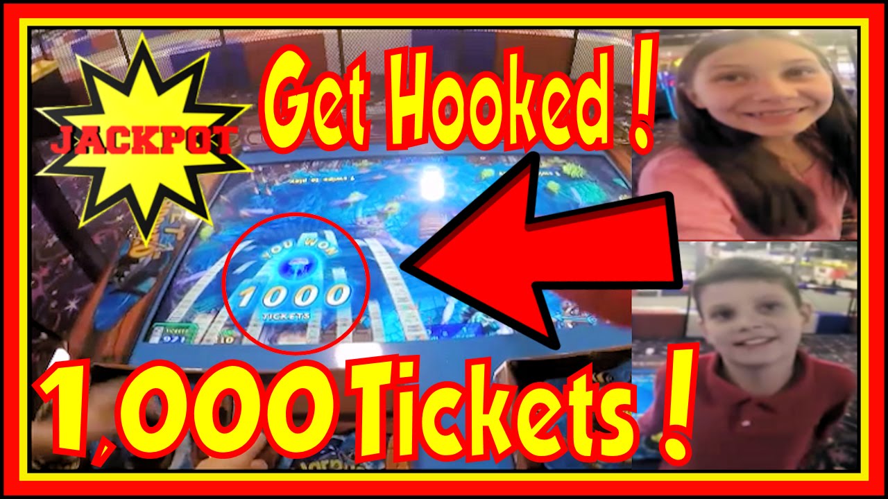 🍀 Winning Arcade Game Jackpots TICKET JACKPOT Win On GET HOOKED Big Tickets Games Winners | Hawkes