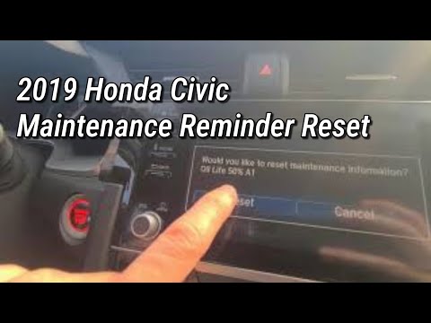 2019 Honda Civic Maintenance Reminder Reset  / oil life