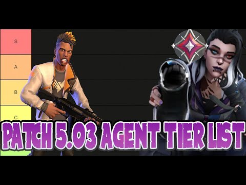 Patch 5.03 Agent Tier List!!! (Valorant Best Agent Tier List) #Valorant #Tierlist #Best