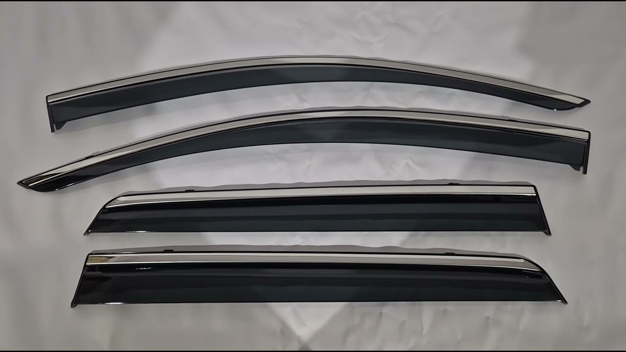Dodge Journey 2008-2020 Window Deflectors with Chrome Trim Niken Luxury (4 pcs) Video 1