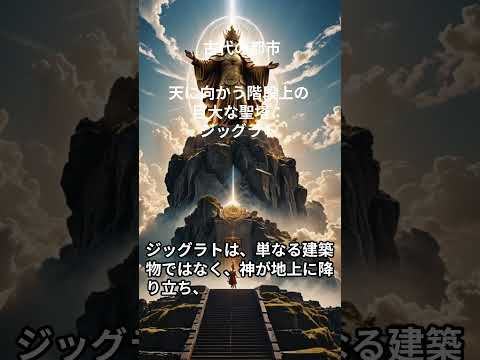 天に向かう階段上の巨大な聖塔： ジッグラト