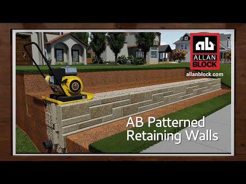 Reinforced Patterned Retaining Wall Block Install