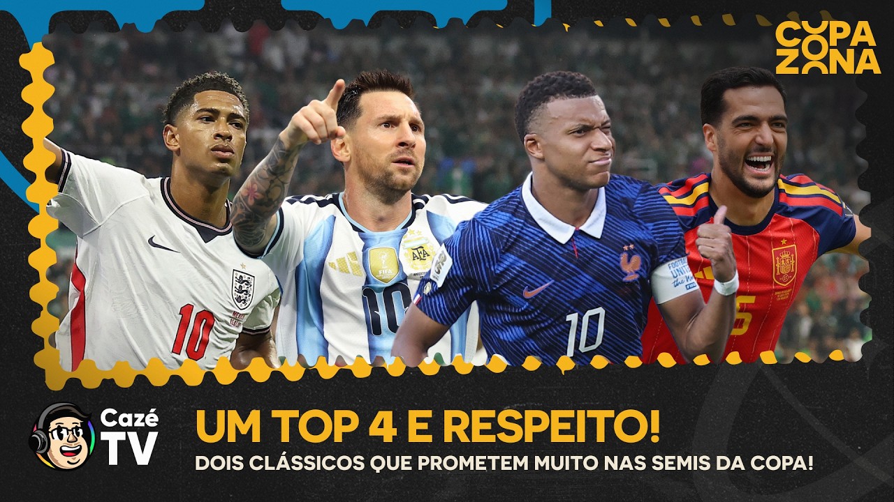 QUATRO CAMPEÕES DO MUNDO! AMANHÃ COMEÇAM AS SEMIFINAIS DA COPA DO MUNDO FIFA 2026 | COPAZONA