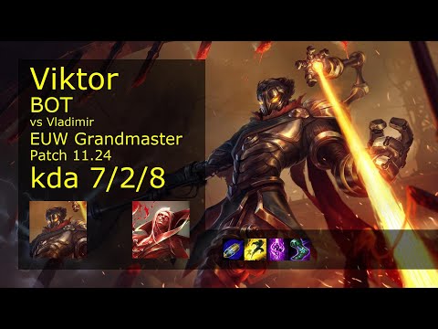 Viktor Bot vs Vladimir - EUW Grandmaster 7/2/8 Patch 11.24 Gameplay