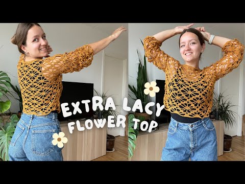 🕷️ EXTRA lacy crochet flower top | how to crochet flower aka spider lace pattern 🌸