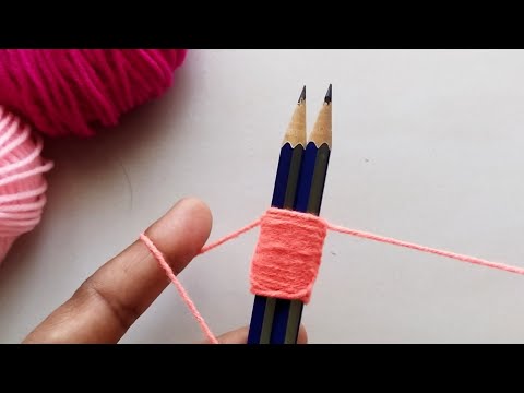 Amazing Hand Embroidery Woolen Flower craft ideas with Pencils | Easy Sewing Hack
