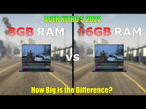 8GB RAM vs 16GB RAM - Acer Nitro 5 2022 - Gaming Test - How Big is the Difference?