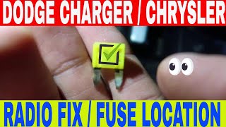 SOLVED! DODGE CHARGER / CHRYSLER Radio not working. FUSE Replacement!