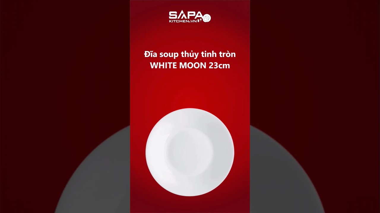 Đĩa soup thủy tinh tròn White moon 23