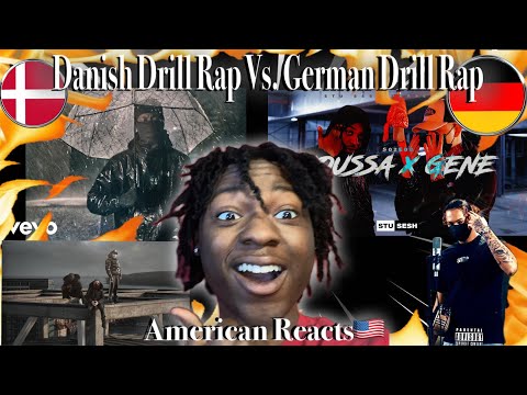 American Reacts to German Drill Rap vs Danish Drill Rap! Ft. Shooter Gang, Moussa, Branco, HoodBlaq