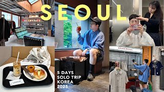 【Seoul Vlog🇰🇷】韓国 ソウル旅行 4泊5日 | 40代男の一人旅 | カフェ・買い物・眉アートメイク・美容室 | 聖水洞、狎鴎亭、カロスキル【2025最新】
