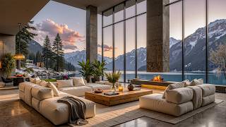 Soothing Jazz In The Lakeside Living Room In Springtime - Smooth Jazz With Fireplace For Relaxation