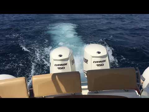 Zodiac NZO 700 cabin - twin Evinrude 150 ETEC - maximum plane