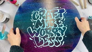 Unicorn Spit Galaxy Chalkboard + Free SVG | Ikonart Stencil