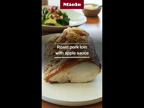 Roast pork loin with apple sauce