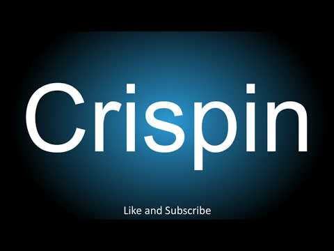 How to correctly pronounce - Crispin.