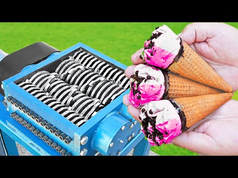 EXPERIMENT ICE CREAM CONE VS SHREDDER
