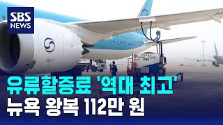 유류할증료 '역대 최고'..뉴욕 왕복 112만 원 / SBS