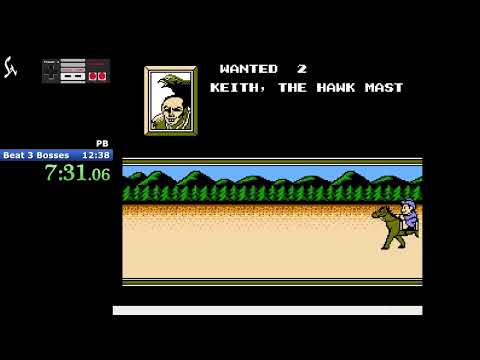 Cowboy Kid NES (Beat 3 Bosses: Wolf, Slash, Hawk) speedrun in 11:51 PB