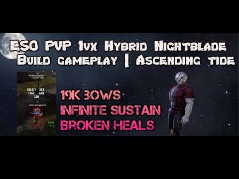 ESO PVP 1vx Hybrid Nightblade Build gameplay | Ascending tide