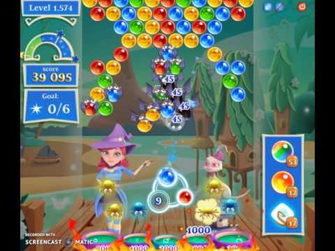 Bubble Witch Saga 2 Level 1574 with no booster & 1 bubble left