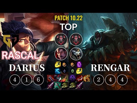 GEN Rascal Darius vs Rengar Top - KR Patch 10.22